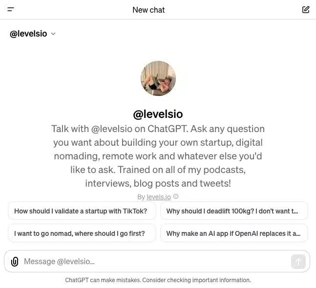 Talk with levelsio