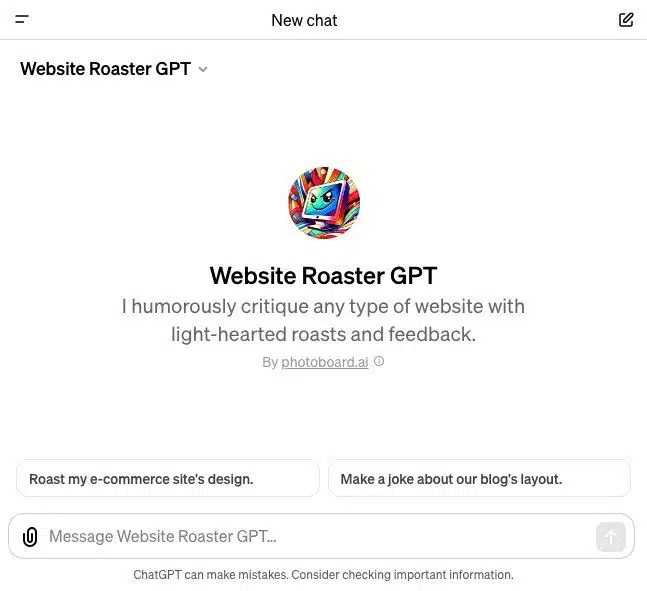 Website Roaster GPT
