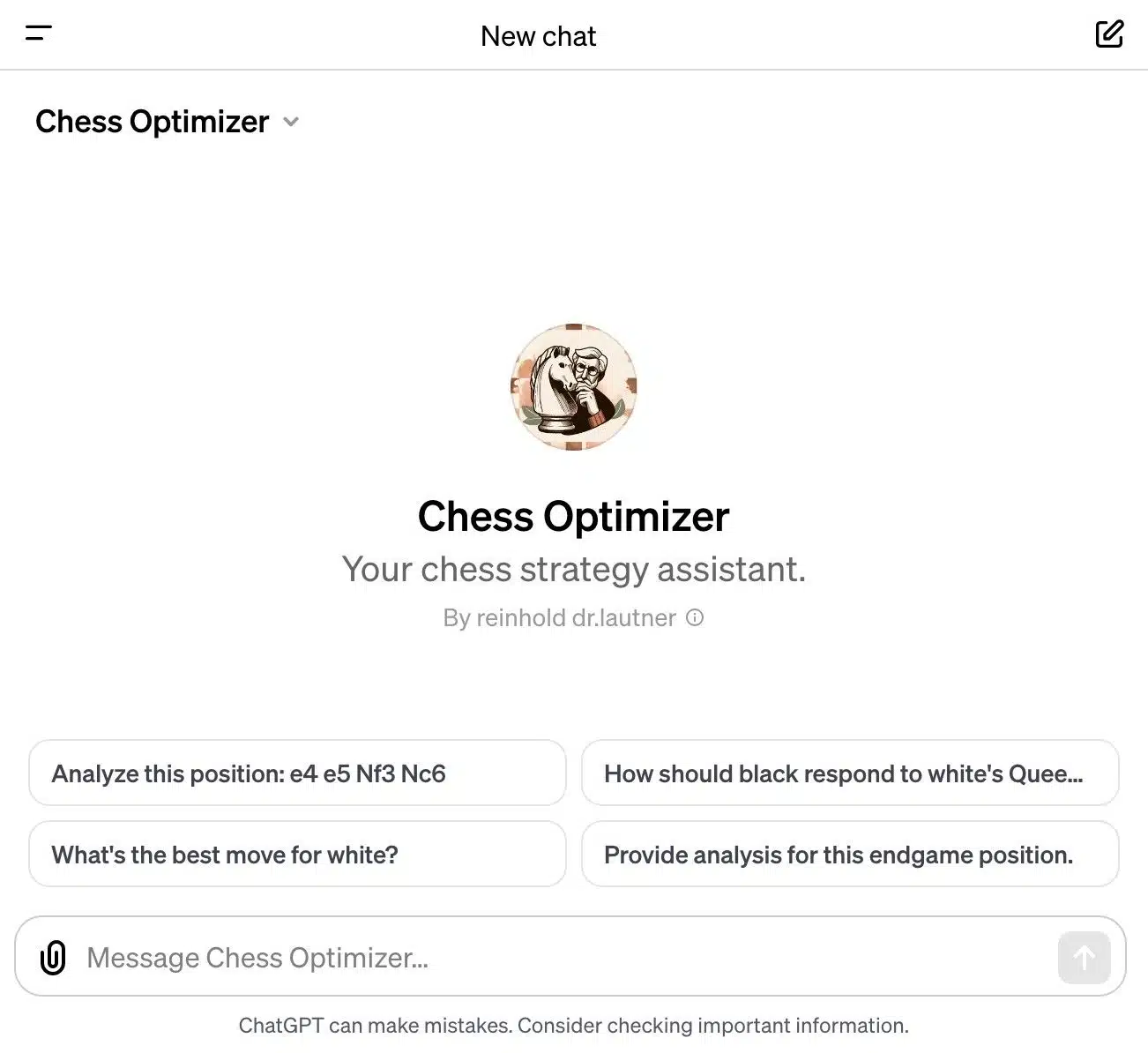 Chess Optimizer