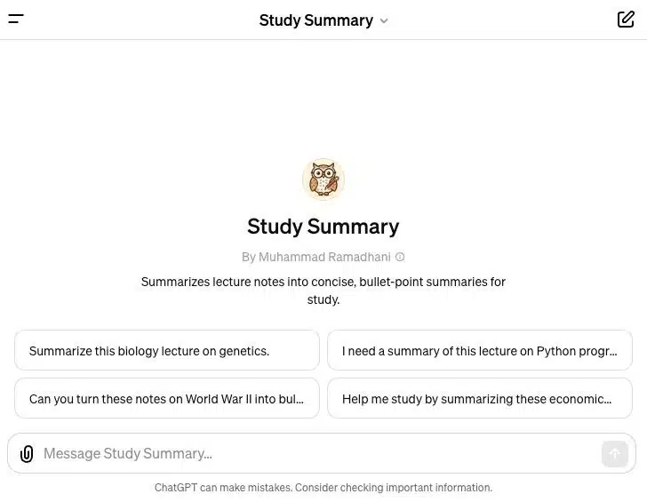 Study Summary GPT
