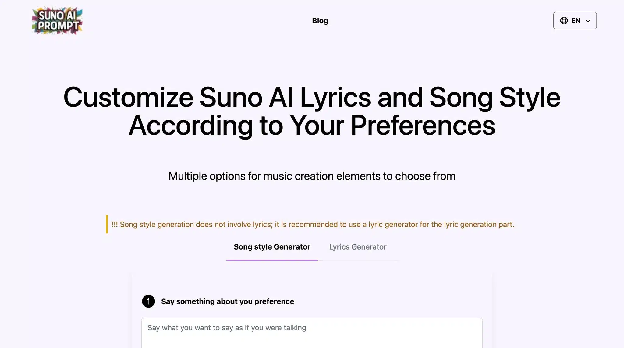 Suno Prompt Generator