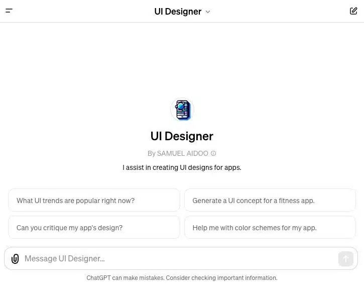UI Designer GPT