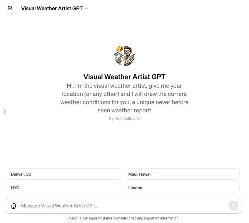 Visual Weather Artist